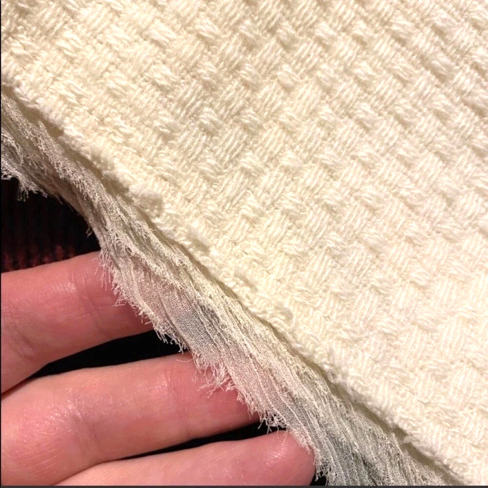 Banana Republic Ivory Cream Textured Gauze Underlay Pencil Straight Knee Wool 6 - Picture 3 of 7